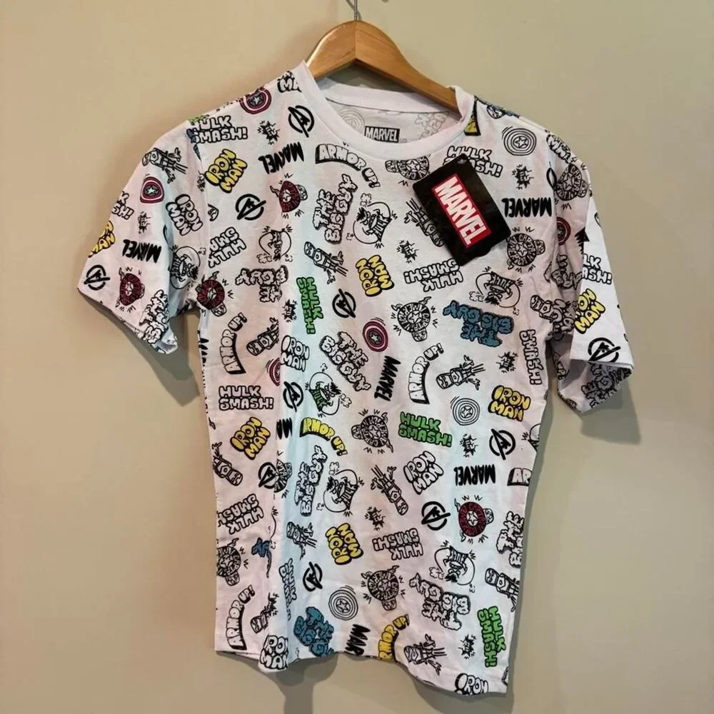 Marvel Boy's White T-shirt NWT Size Large 14